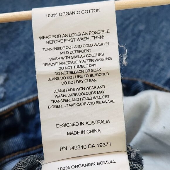 Rolla's Duster High Rise Slim Jeans‎ 29 Blue Distressed 100% Organic Cotton - Picture 10 of 12